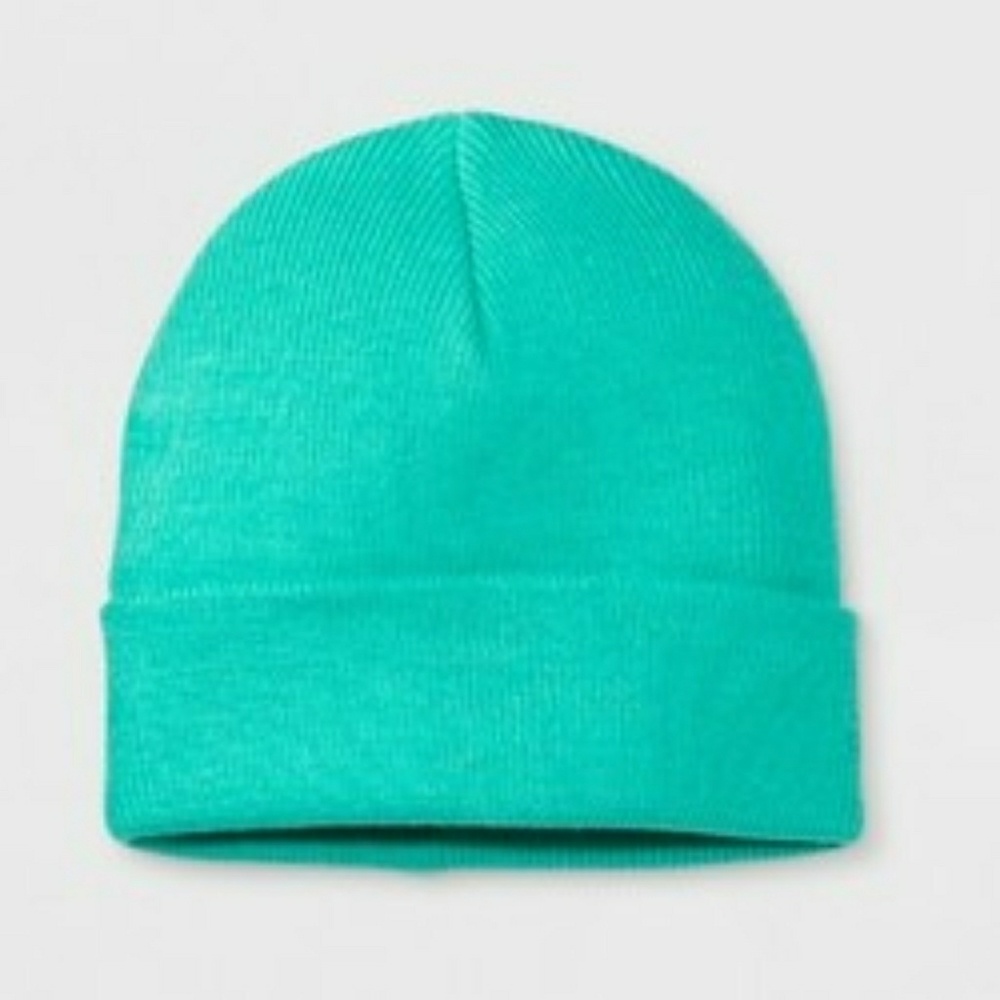 Kids Solid Cuffed Beanie Green, Youth